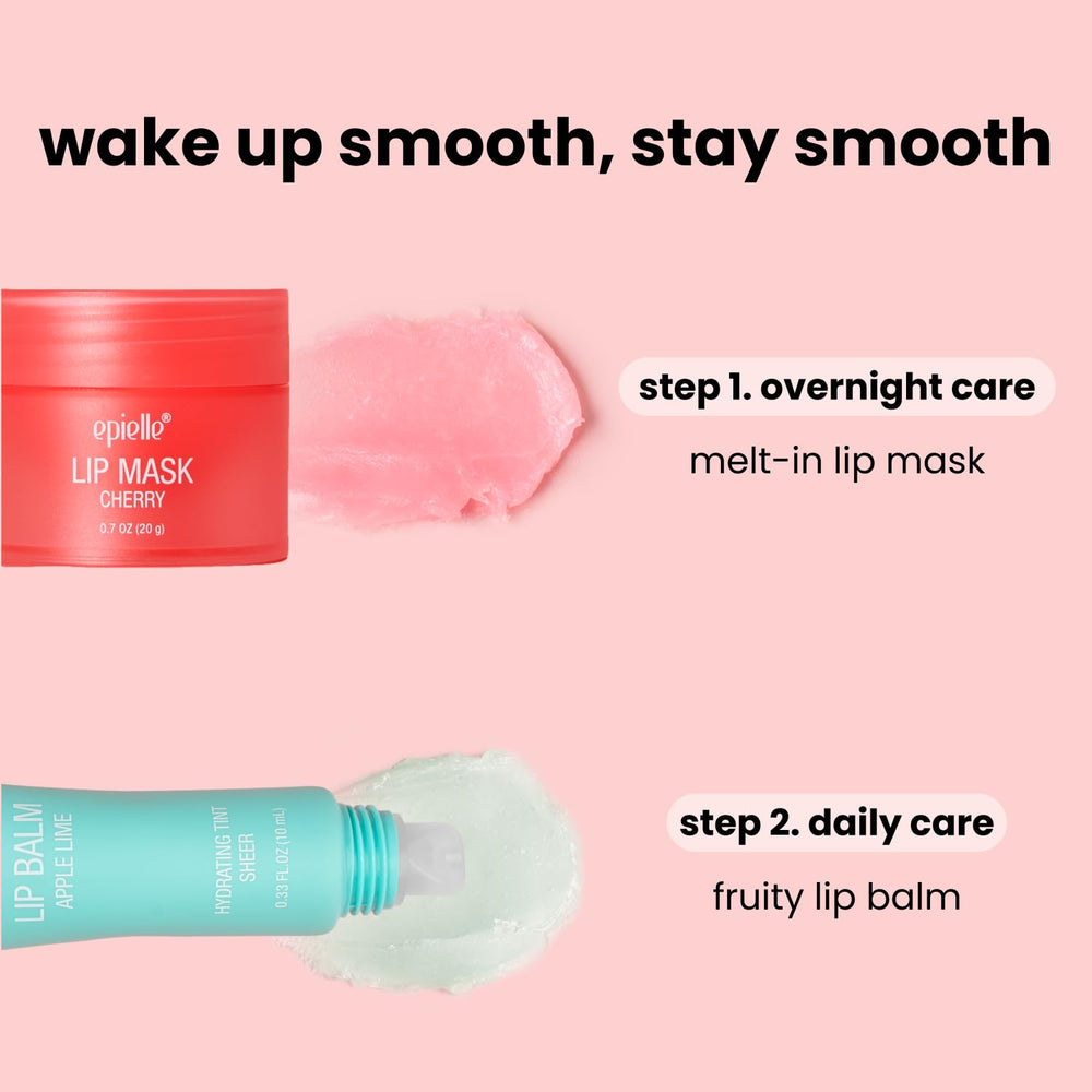 Epielle overnight lip mask Cherry jar designed for overnight nourishment.