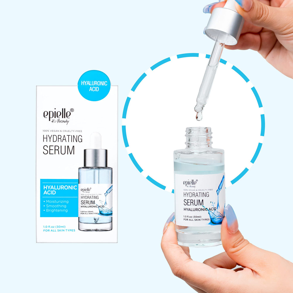Close-up of Epielle serum droplet on skin