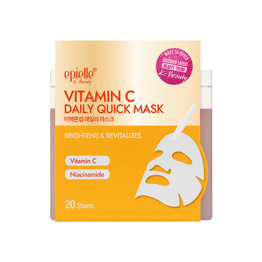 Epielle Vitamin C mask box displaying a 20-pack kit for brightening on the go
