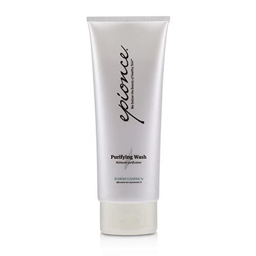 Epionce Purifying Wash bottle being poured for a refreshing blemish-prone skin cleanse.