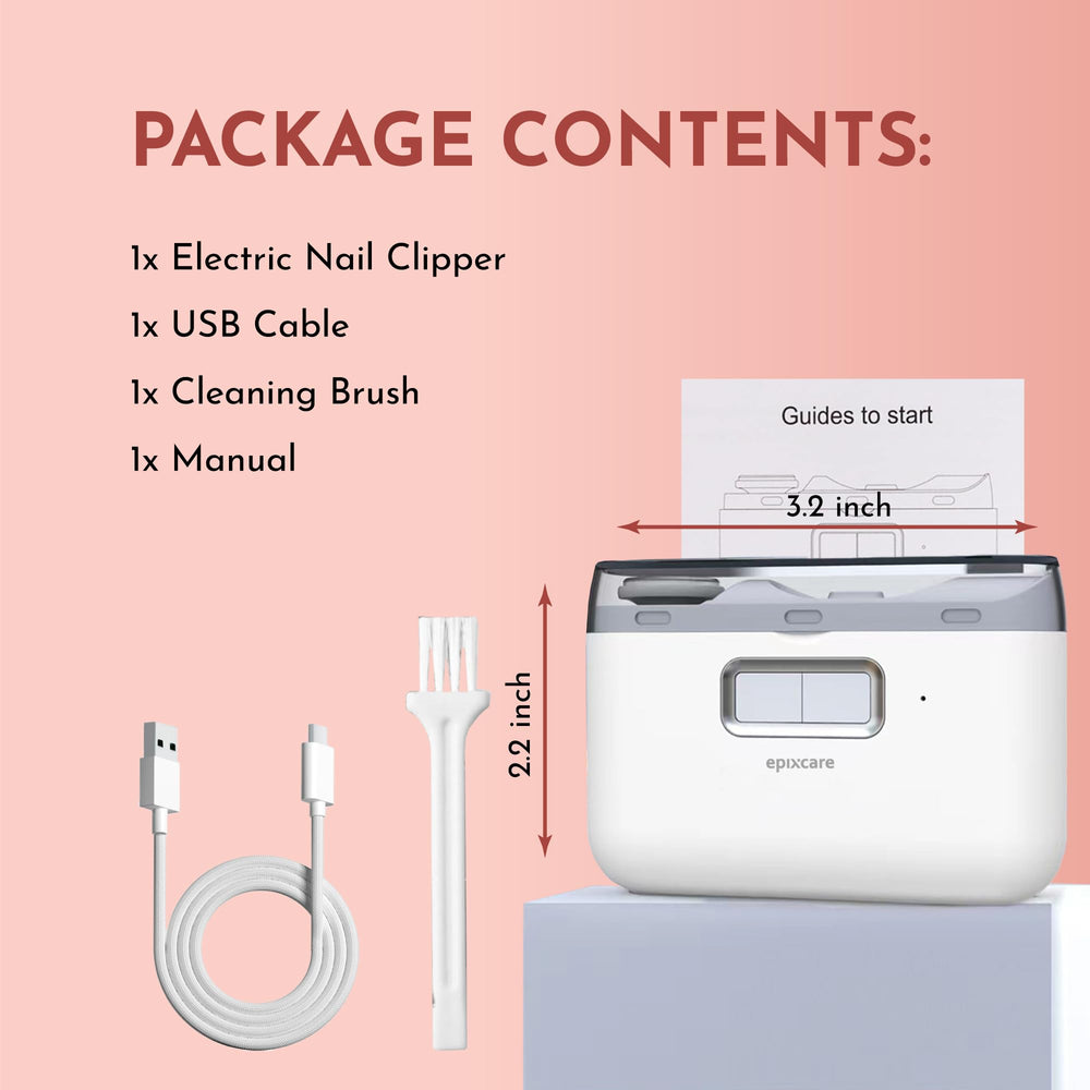 EpixCare rechargeable nail care device ready for home or travel