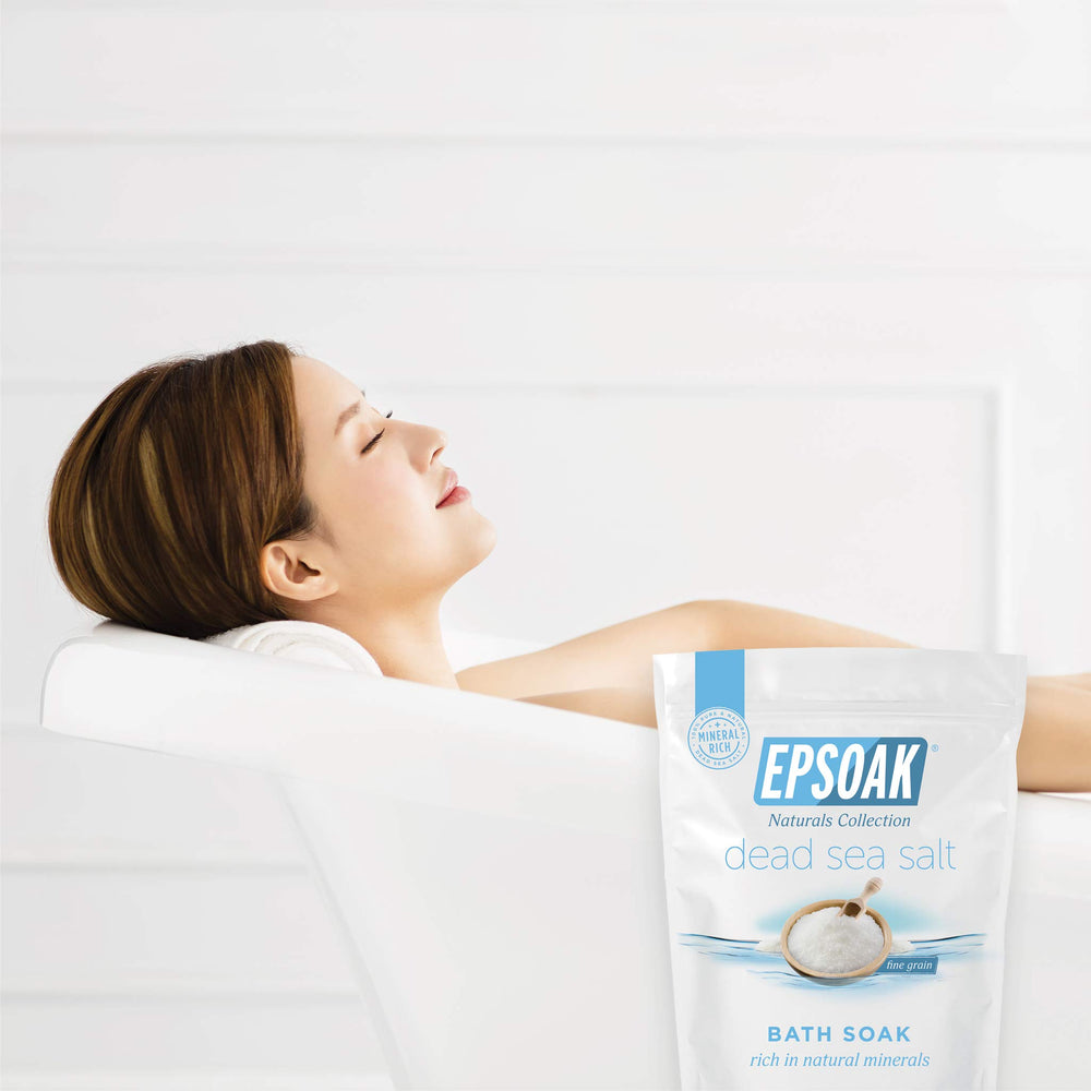 Epsoak Dead Sea Salt resealable bag keeps minerals fresh for spa nights.