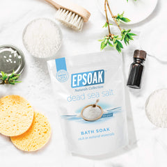 Epsoak Dead Sea Salt spa-quality salt used in luxury baths.