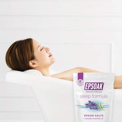 Epsoak lavender aroma fills bath with a calming scent.
