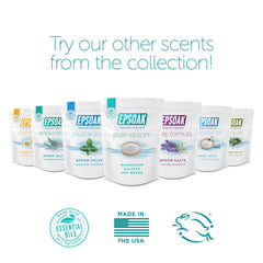 Epsoak magnesium sulfate bath salt supports muscle relief and skin feel.