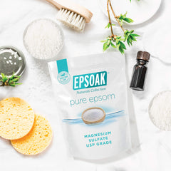 Epsoak unscented salt creates a calming bath routine with spa-like feel.