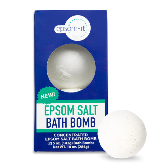 EPSOM-IT 2-pack unscented bath bombs in package ready for a soothing soak