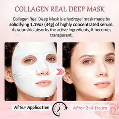 Eqimznv collagen mask overnight routine for smoothing and firmness.