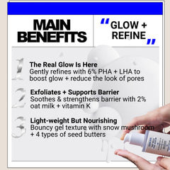 EqualRXN Oat Milk PHA Serum on skin delivers calming hydration and smoother texture