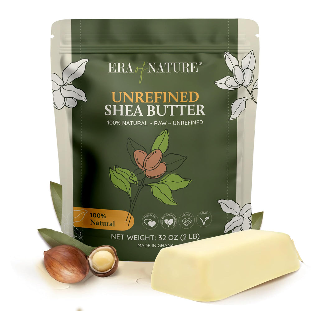 Era of Nature Ivory White shea butter packaging in kraft bag, preserving freshness for DIY skincare.