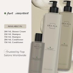 ERA TUA Pure Innocence Volume Shampoo packaging with jasmine-rose-ylang scent