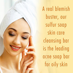 Foam closeup of Erbaid sulfur soap for gentle cleansing of oily skin
