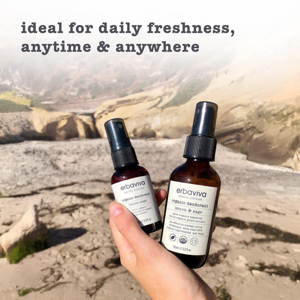 Erbaviva organic grain alcohol base dries quickly with no residue