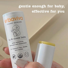 Erbaviva Travel-friendly Balm fits in purses and diaper bags for quick reapplication.
