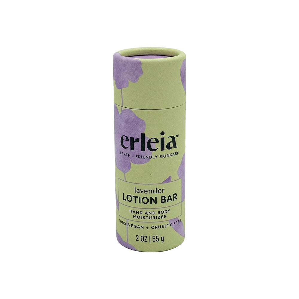 Erleia travel-friendly lavender lotion bar for on-the-go moisture.