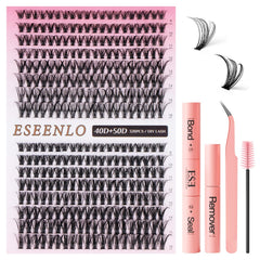 ESEENLO 320pc lash clusters box for at-home salon-quality lashes.