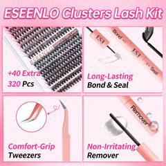 ESEENLO Lash brush helps clean and position during application.