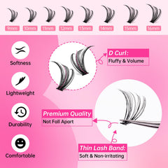 ESEENLO Lash tweezers enable precise cluster placement.