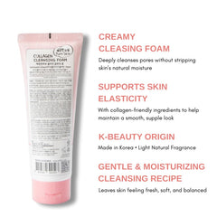 Esfolio Collagen Cleansing Foam water rinse demonstrates easy removal