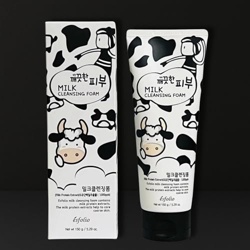 Esfolio Milk Cleansing Foam foam texture on hand, emphasizes gentle cleansing