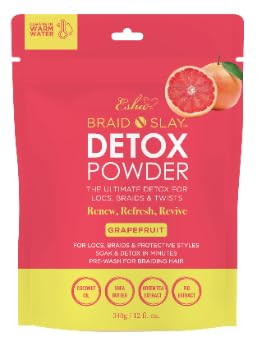 Esha Braid N Slay Detox Powder bottle for a refreshing scalp cleanse.