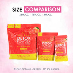Esha Detox Powder pouring action ready to mix with warm water for gentle wash.
