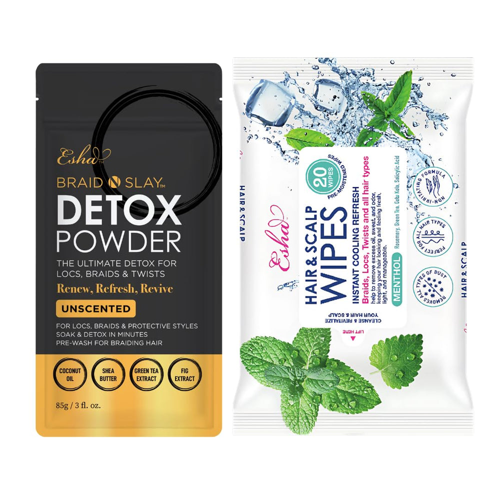 esha detox kit hair scalp wipes for no rinse refresh between washes