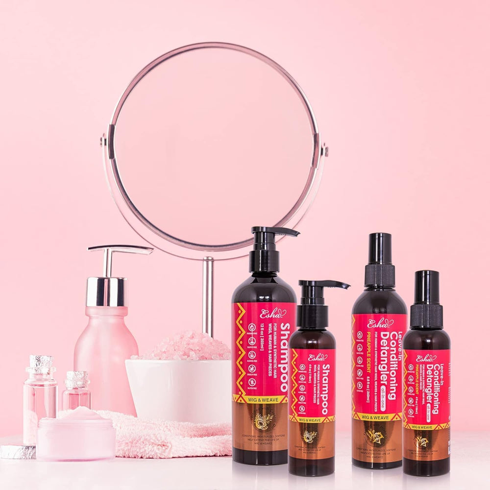 Esha 8.8-oz leave-in bottle shown for on-the-go conditioning