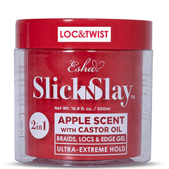 Esha Slick N Slay braiding gel bottle with apple scent for lasting hold