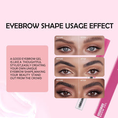 Eshioh Clear Eyebrow Gel brush demonstrates precise application for defined brows.