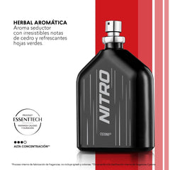 Esika L'Bel Nitro Cedar notes highlight a bold, masculine scent profile.