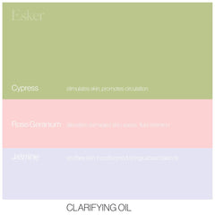 Close-up of Esker label emphasizing vegan, cruelty-free, clean beauty credentials.