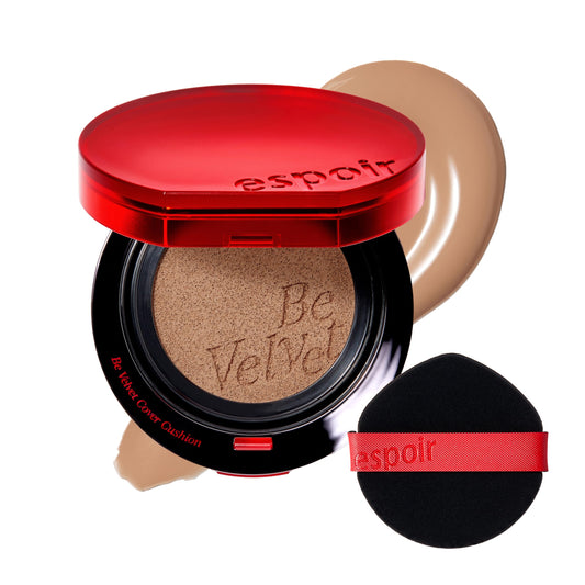 Espoir Be Velvet Cushion Foundation bottle pour shows easy, even color for quick coverage