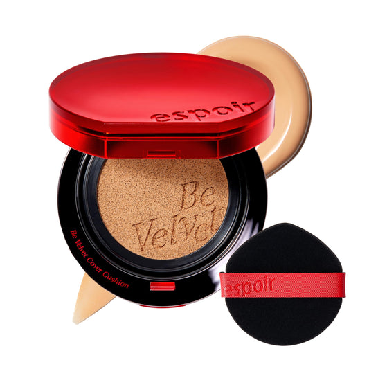 Espoir Be Velvet Cushion Foundation bottle with pump delivers easy, long-lasting coverage