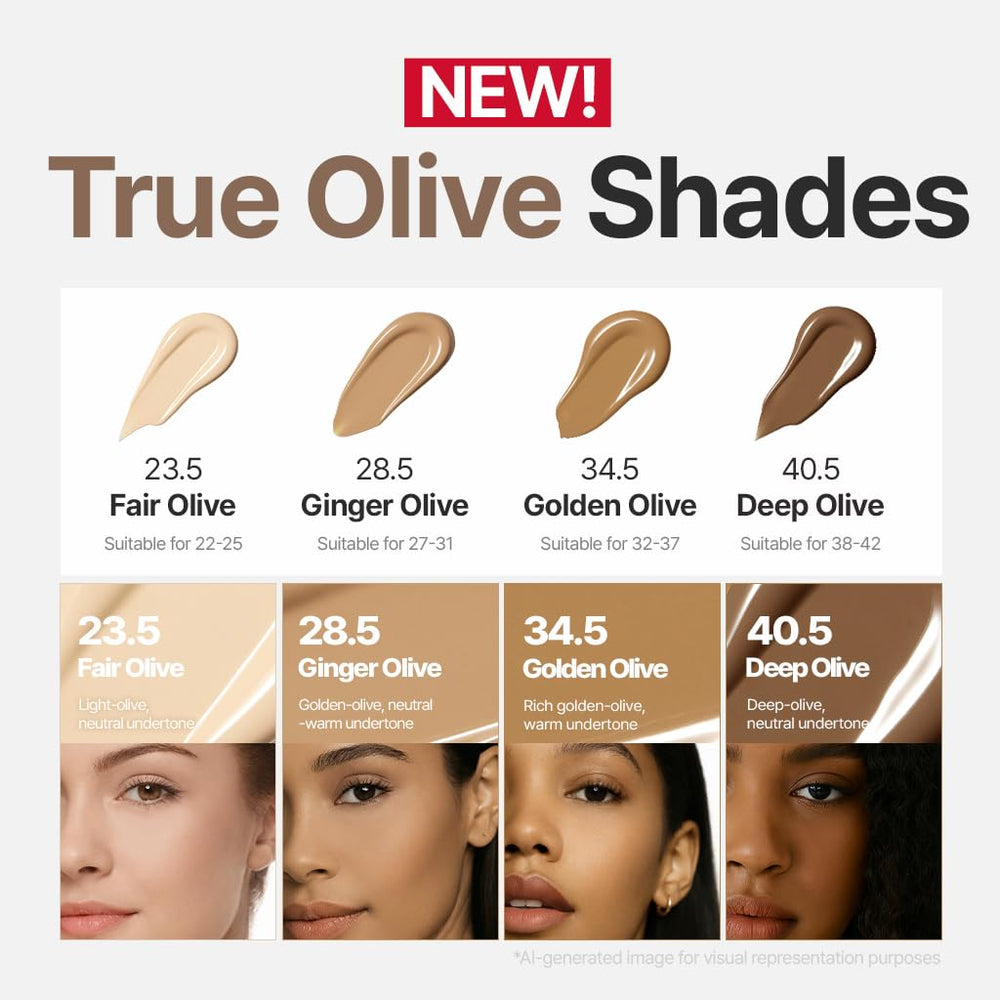 Espoir Be Velvet Cushion olive swatch showing true undertones for olive skin.