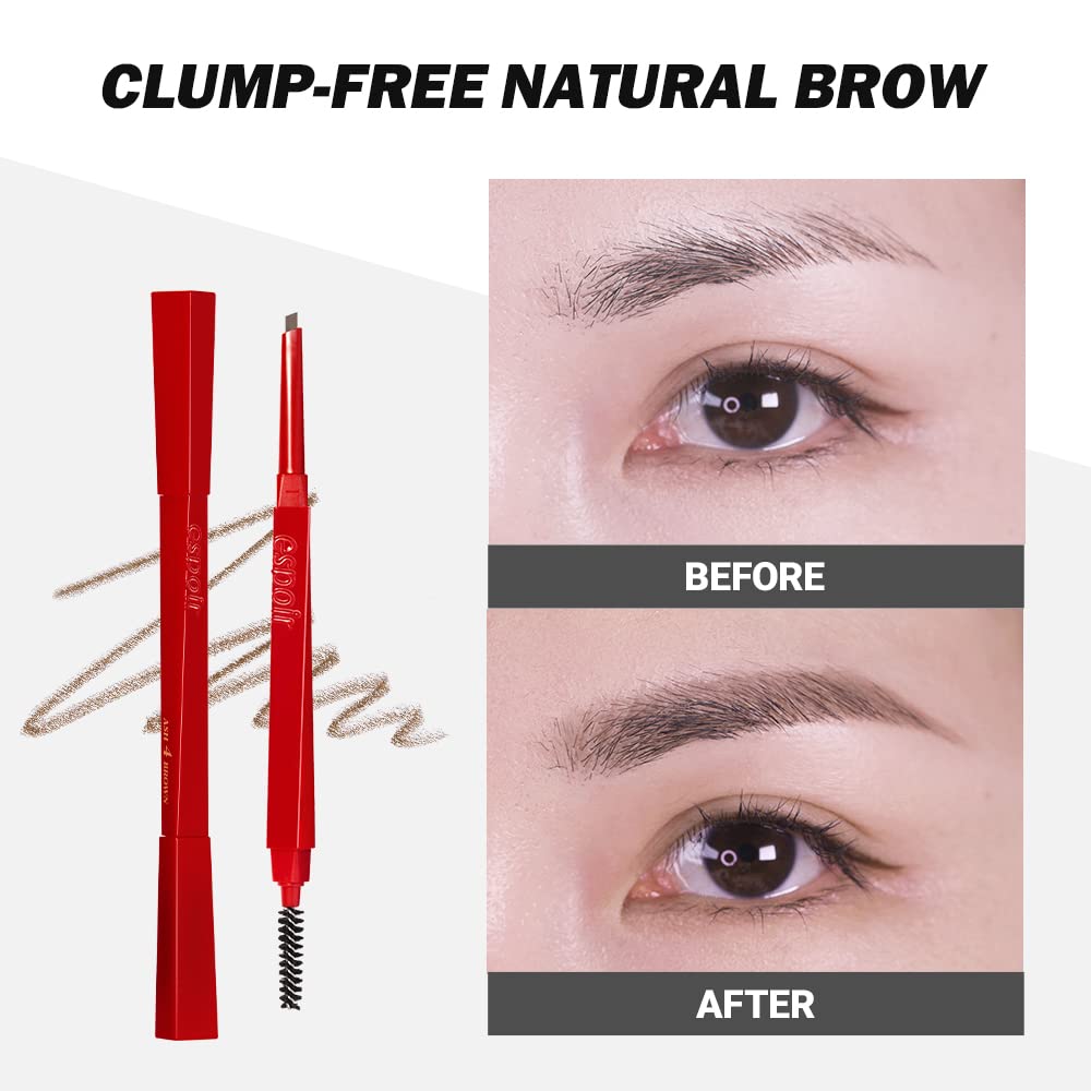 Espoir Brow Balance Pencil #4 Ash Brown precision-edge for detailed strokes.