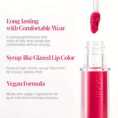 Espoir Couture Lip Tint Glaze on lips delivering vibrant gloss and plump color