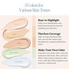 Espoir Easy Blending Concealer wide applicator glides across large areas for quick, even coverage.