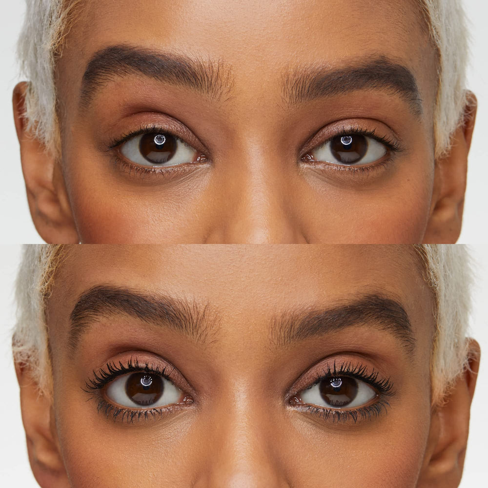 Packaging for Essence I Love Extreme Volume Mascara 3-pack promotes eco-conscious shopping.