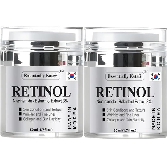 Essentially KateS retinol moisturizer bottle-pump for easy daily use and hydrated skin.