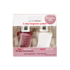 essie gel couture mauve nail polish bottle showing creamy mauve color and long wear