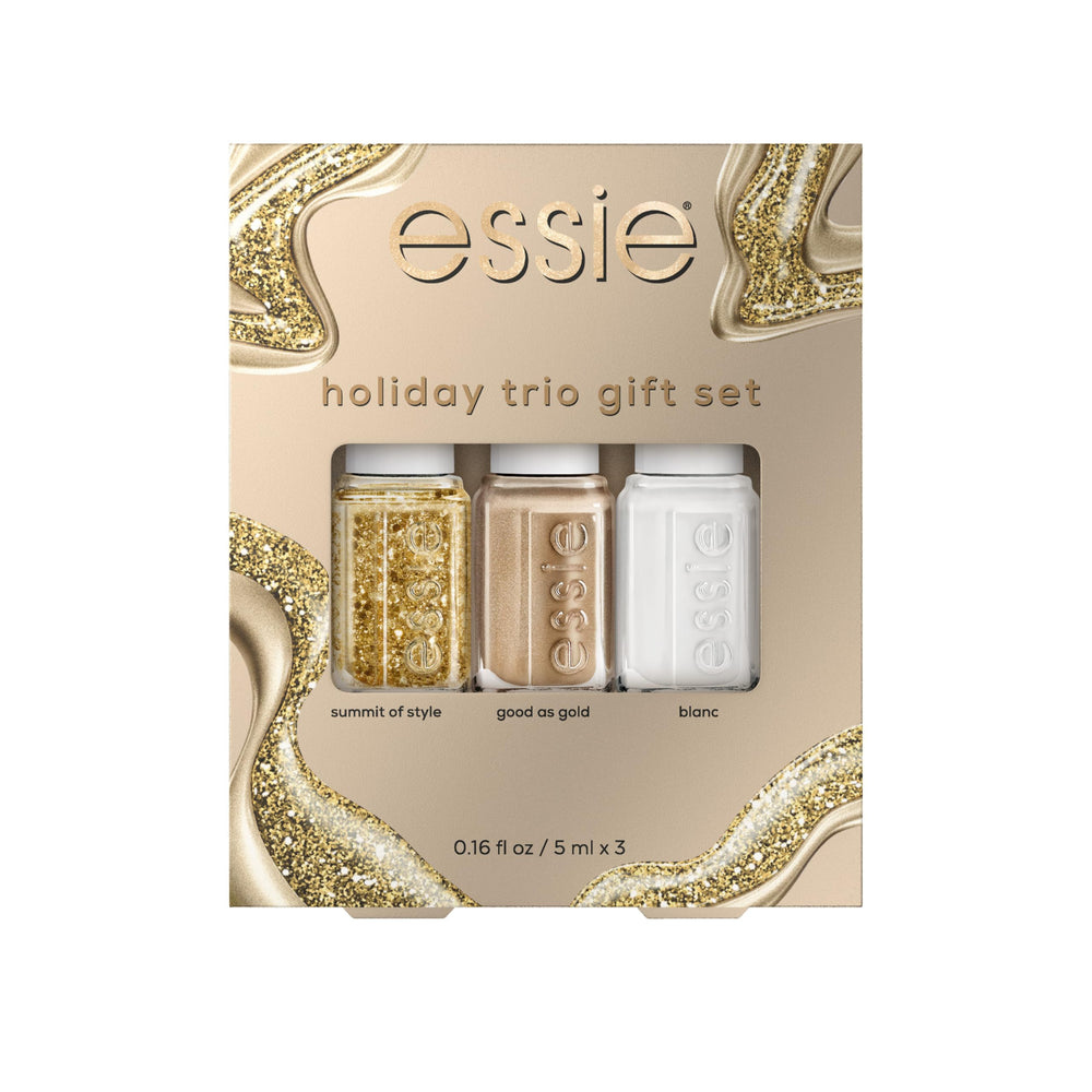 essie holiday gift set in champagne fizz packaging for festive nails