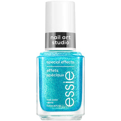 essie Frosted Fantasy blue pearl swatch shows holographic depth and shimmer