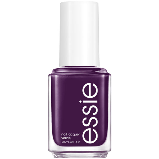 essie Underground Ball bottle front showcases deep plum cream polish for home manicures.