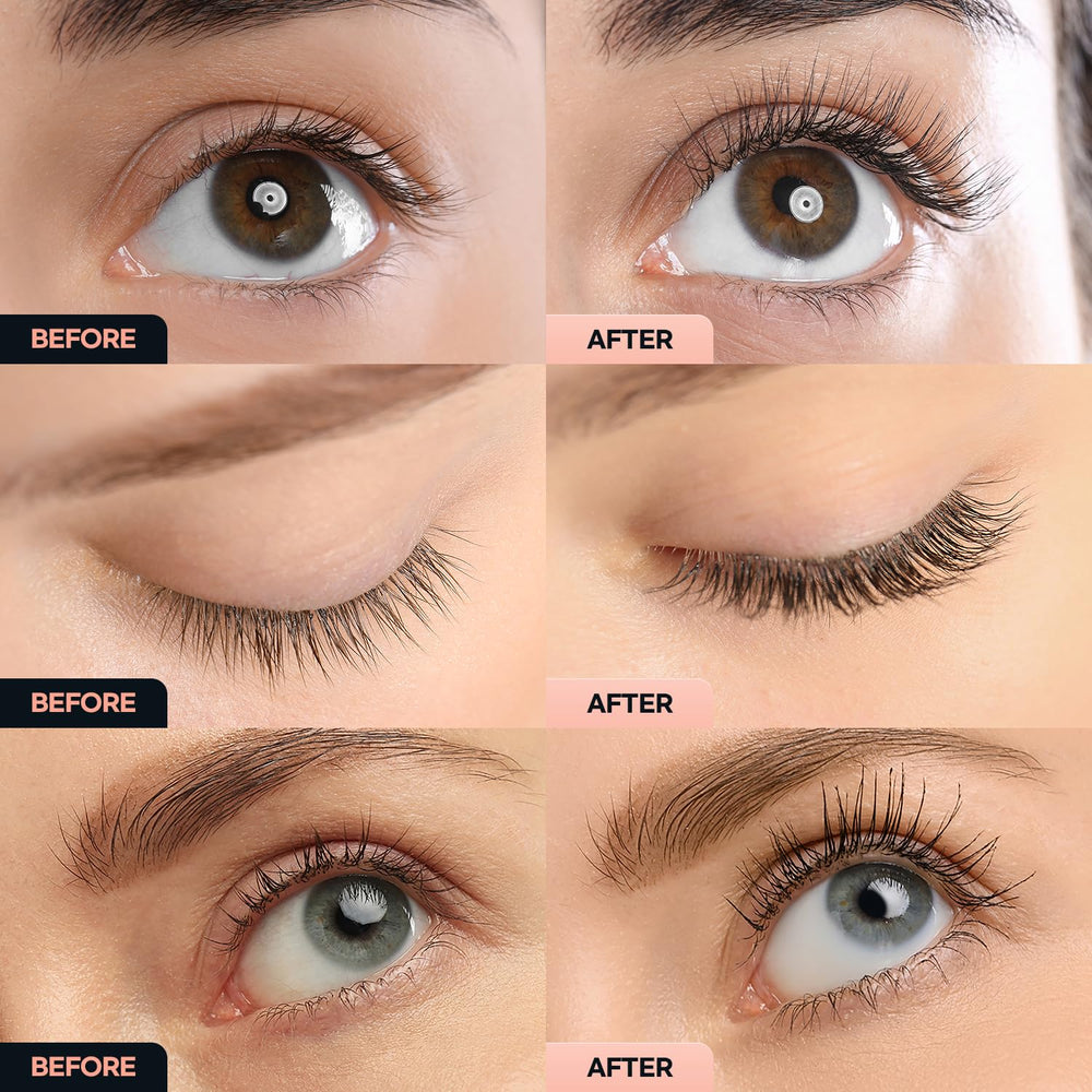 EssyNaturals Eyelash Serum ingredient panel emphasizes skin-friendly formula.