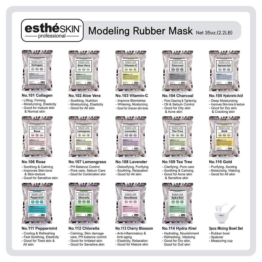 estheSKIN rubber mask layer applied for a smooth, refreshed complexion