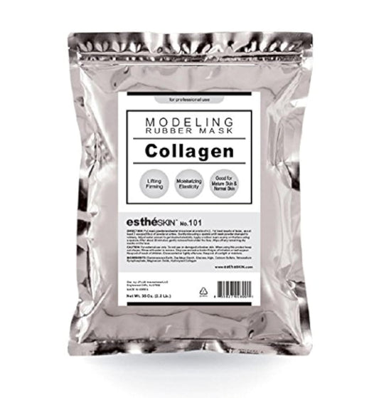 estheSKIN No.101 collagen mask jar application for lifting and deep hydration.