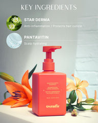 ESTUFA Dancing Earth Shampoo fragrance close-up conveys floral woody scent and refreshing shower experience.