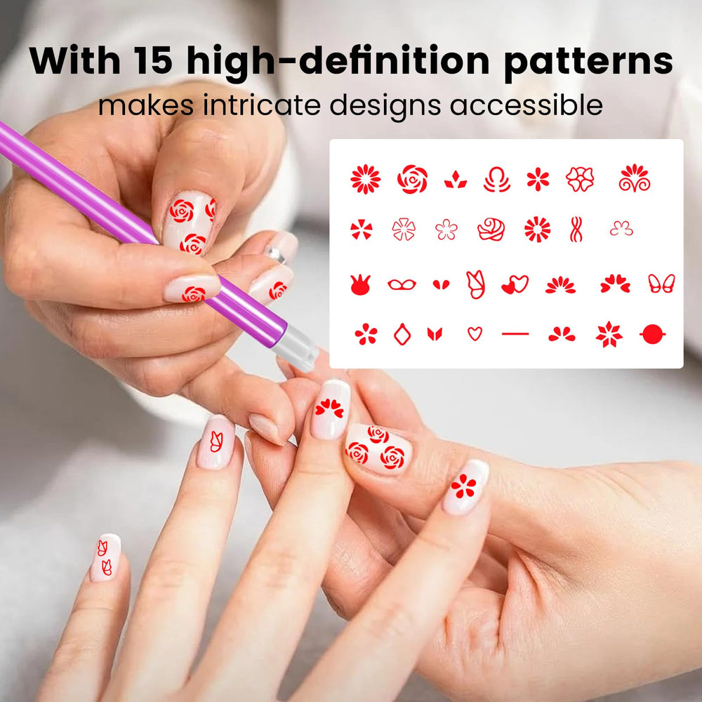 ESUOHYM nail stamp pen geometric pattern for bold, clean lines.