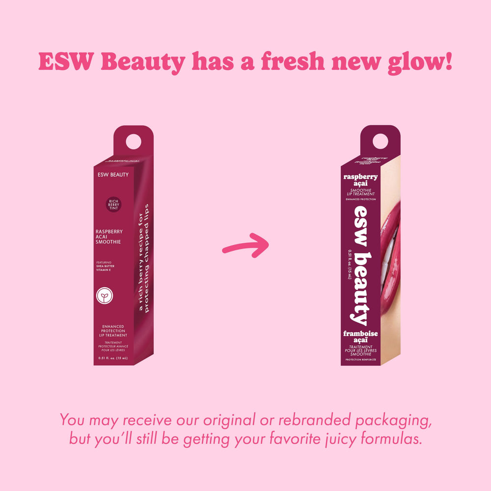 ESW Beauty berry tint lip swirl closeup highlights natural color and smooth lip care on lips.